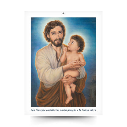 Foto San Giuseppe (dipinto di Dawid K.). Sul retro "A te o beato Giuseppe" 18x24 cm