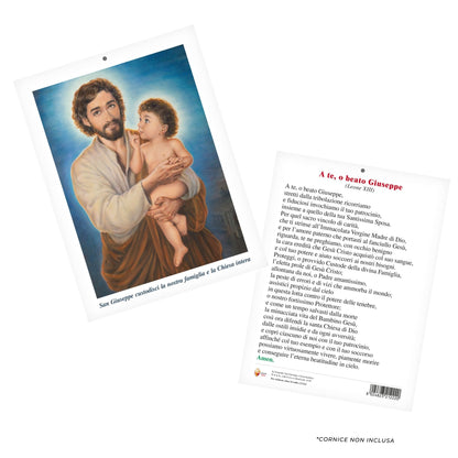 Foto San Giuseppe (dipinto di Dawid K.). Sul retro "A te o beato Giuseppe" 18x24 cm