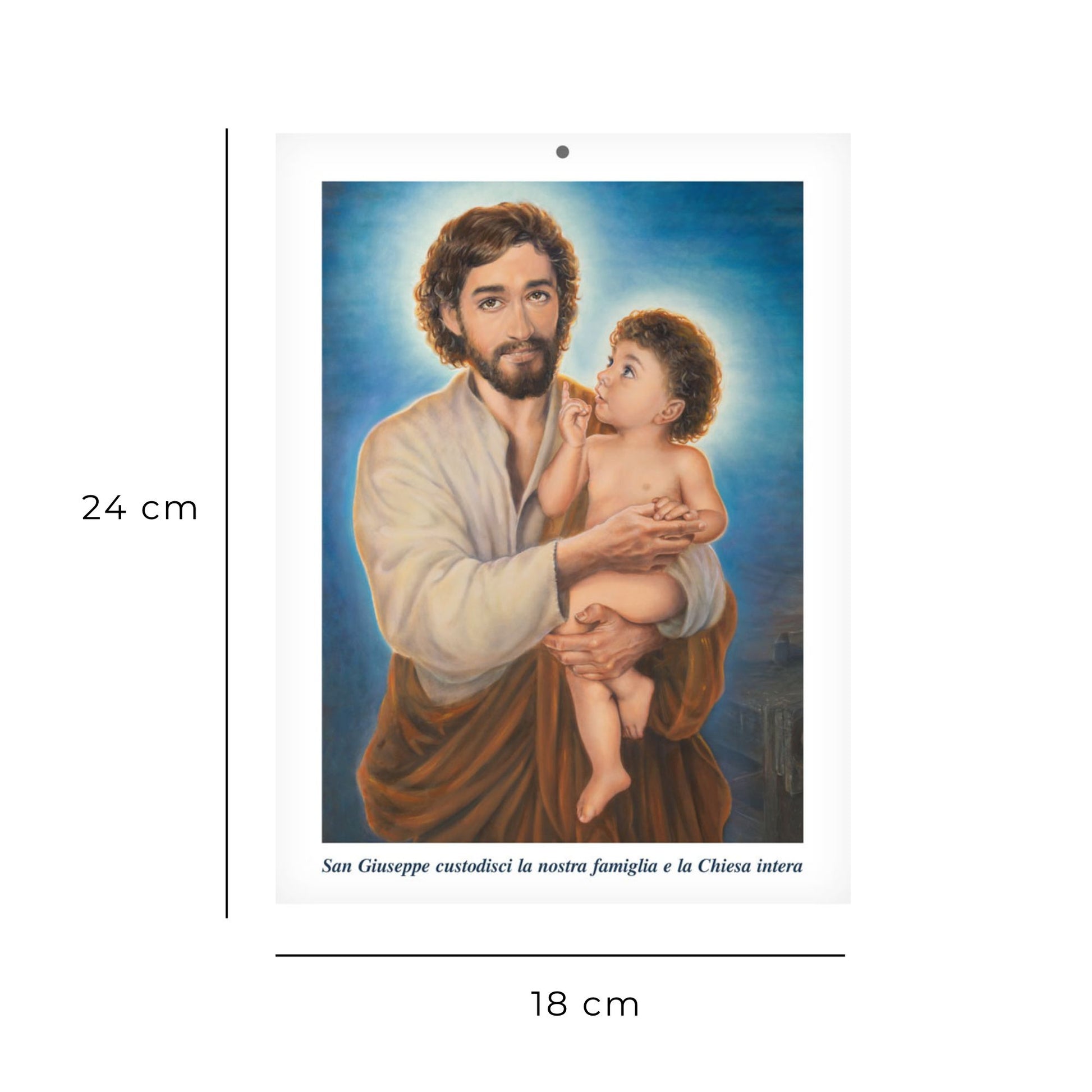 Foto San Giuseppe (dipinto di Dawid K.). Sul retro "A te o beato Giuseppe" 18x24 cm