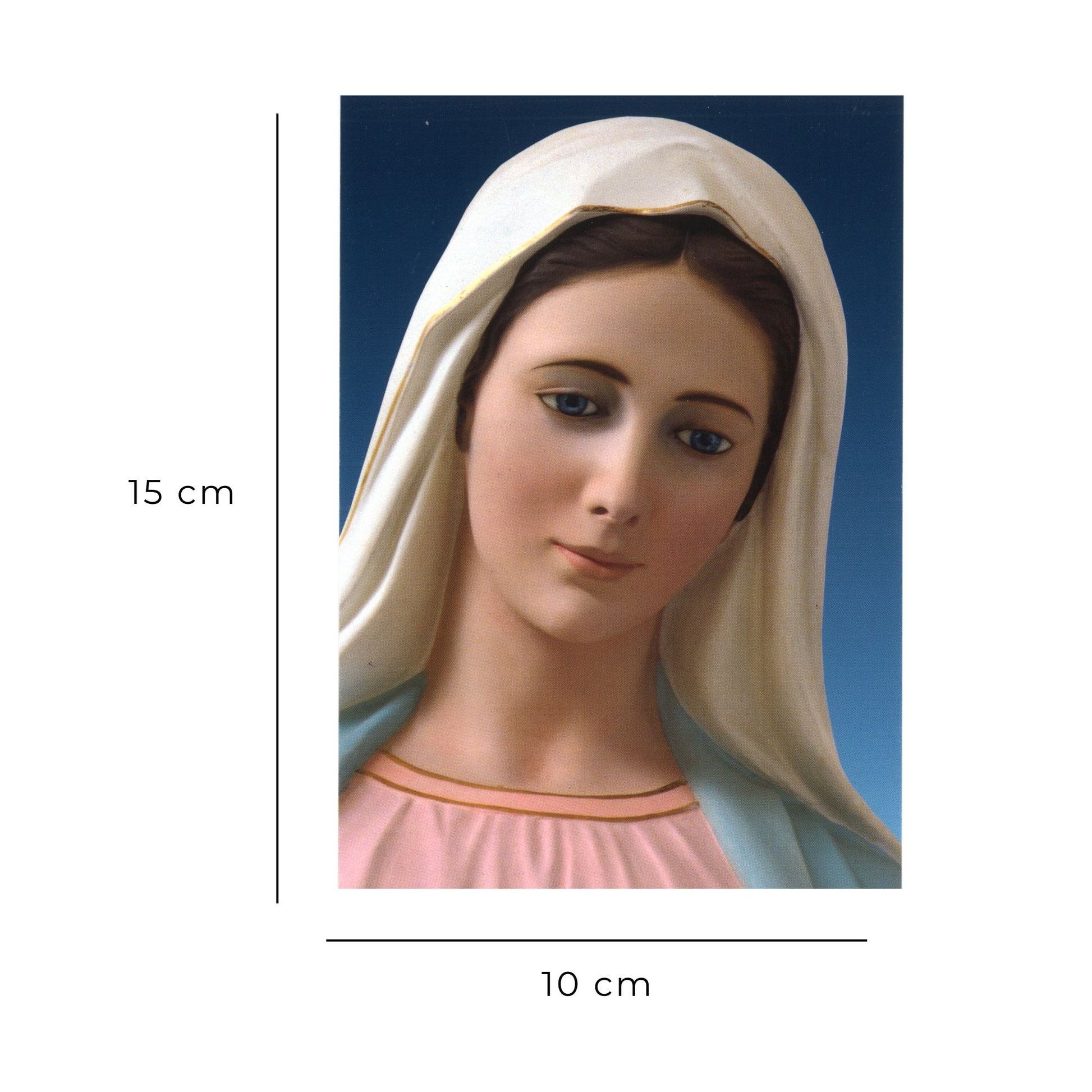 Cartolina beata Vergine Maria frontale. Sul retro "Consacrazione dei giovani a Maria santissima" 