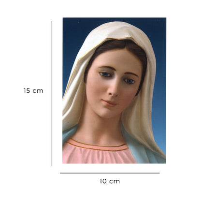 Cartolina beata Vergine Maria frontale. Sul retro "Consacrazione dei giovani a Maria santissima" 