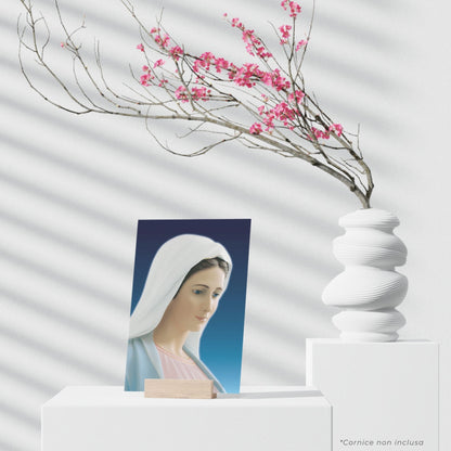 Cartolina beata Vergine Maria profilo. Sul retro "Tre ave Maria"