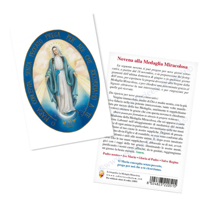 Cartolina Medaglia Miracolosa. Sul retro "Novena alla Medaglia Miracolosa"
