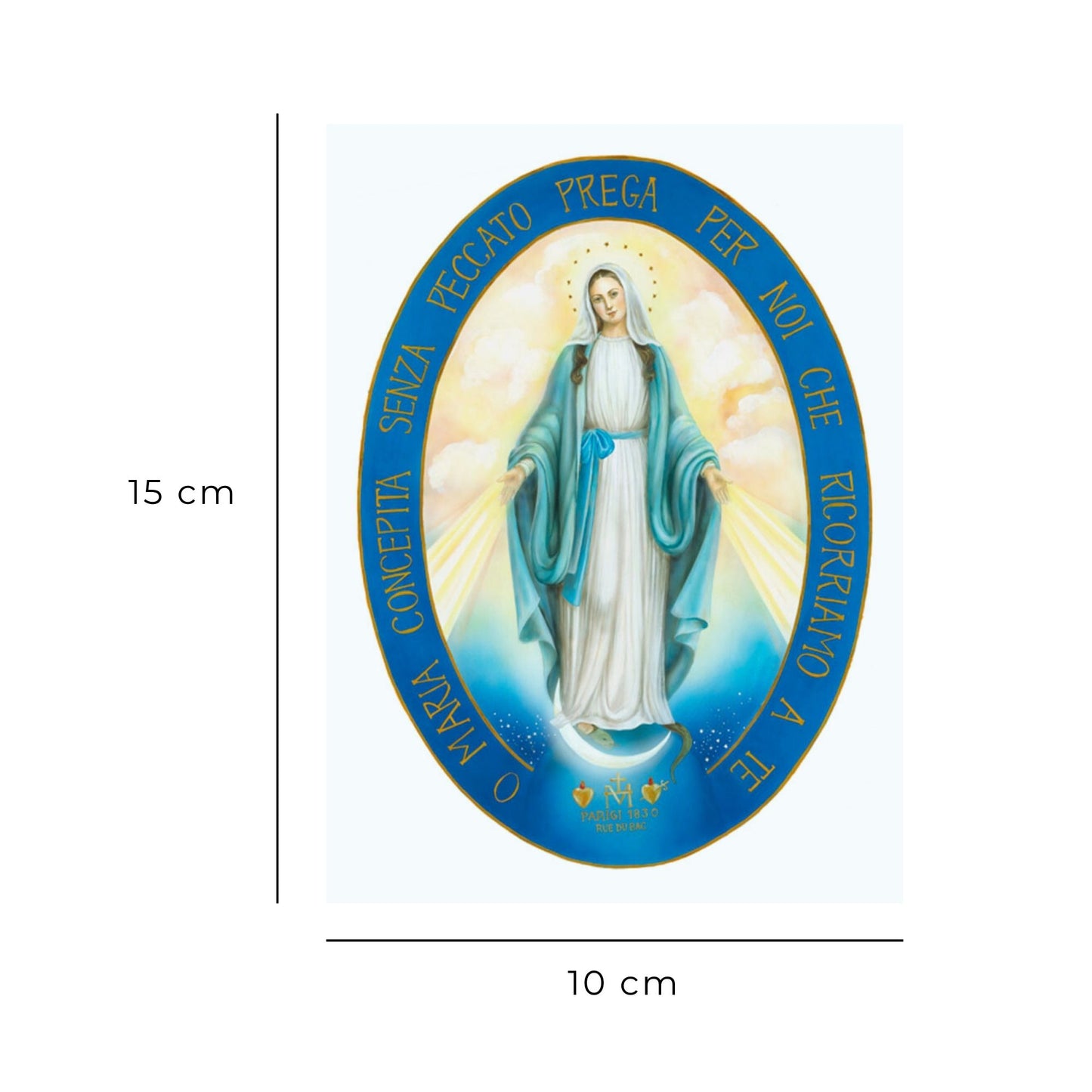 Cartolina Medaglia Miracolosa. Sul retro "Novena alla Medaglia Miracolosa"