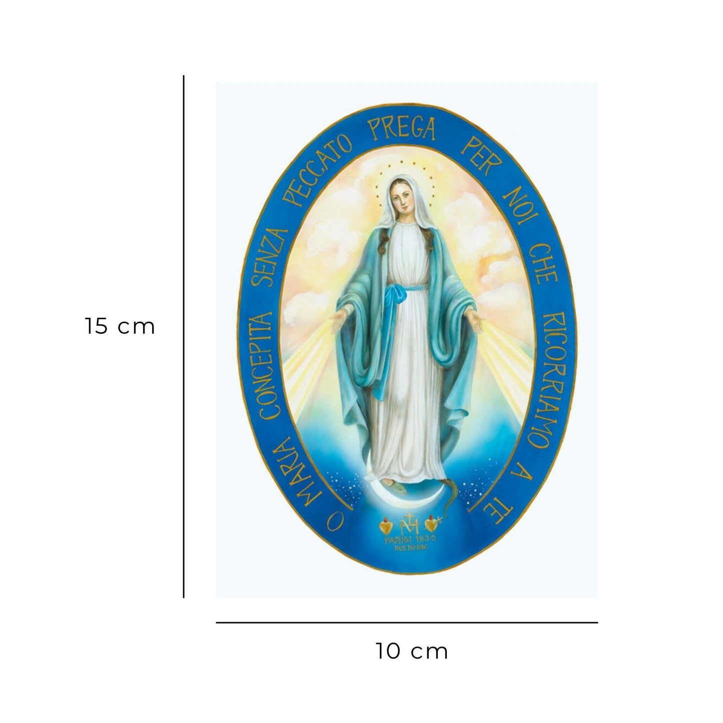 Cartolina Medaglia Miracolosa. Sul retro "Coroncina alla Medaglia Miracolosa"