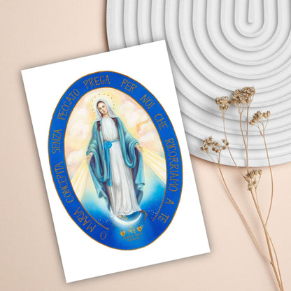 Cartolina Medaglia Miracolosa. Sul retro "Consacrazione alla Vergine della Medaglia Miracolosa"