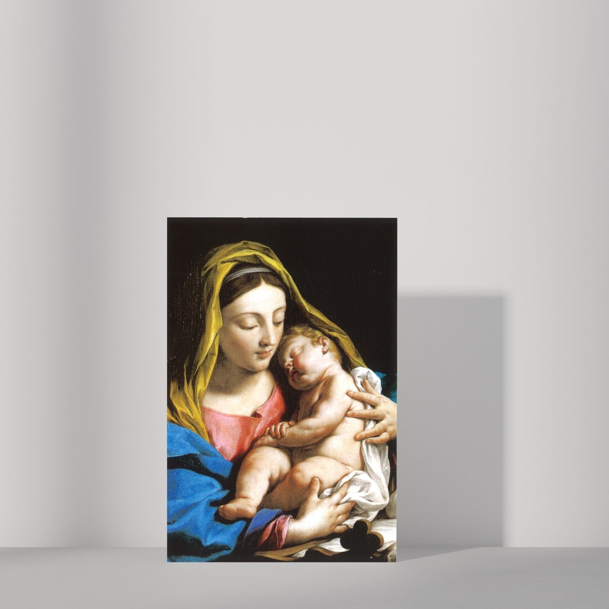 Cartolina Vergine e Gesù Bambino. Sul retro "Brevi formule di consacrazione"