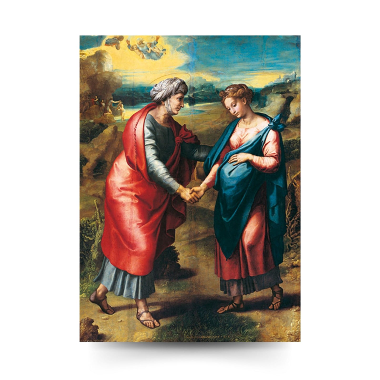 Cartolina visitazione. Sul retro "Consacrazione di un figlio a Maria madre della visitazione"