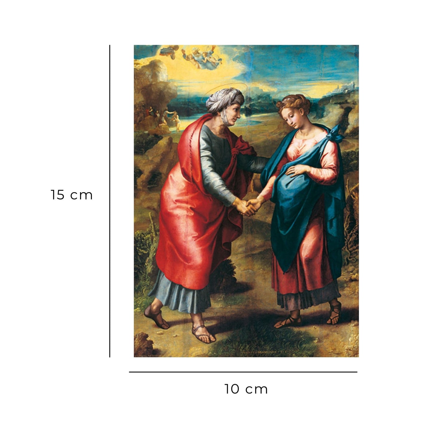 Cartolina visitazione. Sul retro "Consacrazione di un figlio a Maria madre della visitazione"