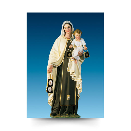 Cartolina Madonna del Carmelo. Sul retro "Consacrazione alla Beata Vergine del Carmelo"