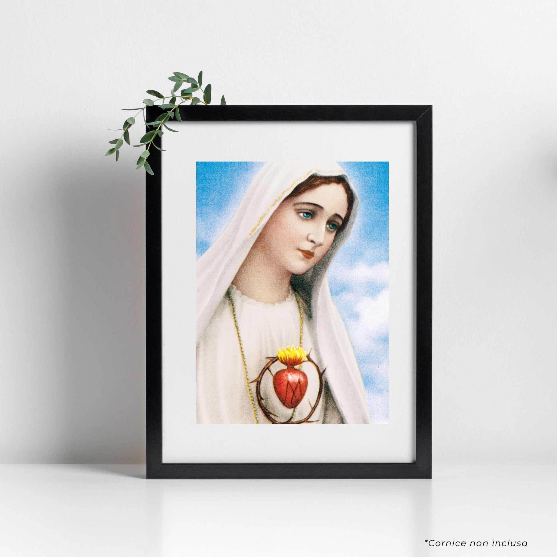 Cartolina cuore immacolato di Maria. Sul retro "Consacrazione al cuore immacolato della beata Vergine Maria di Fatima"