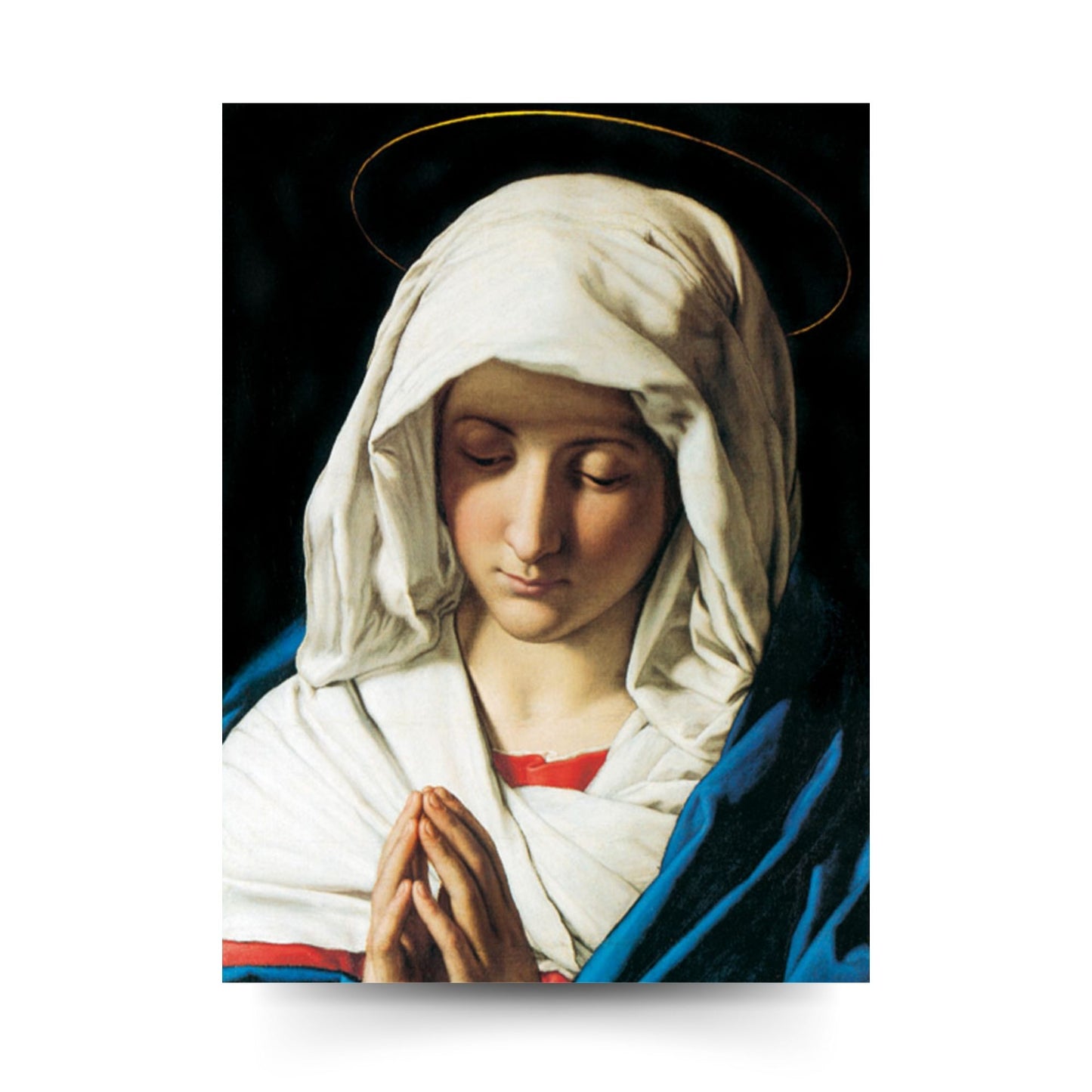 Cartolina Vergine Maria addolorata. Sul retro "Consacrazione dei malati alla Madonna"