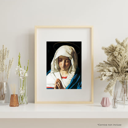 Cartolina Vergine Maria addolorata. Sul retro "Consacrazione dei malati alla Madonna"