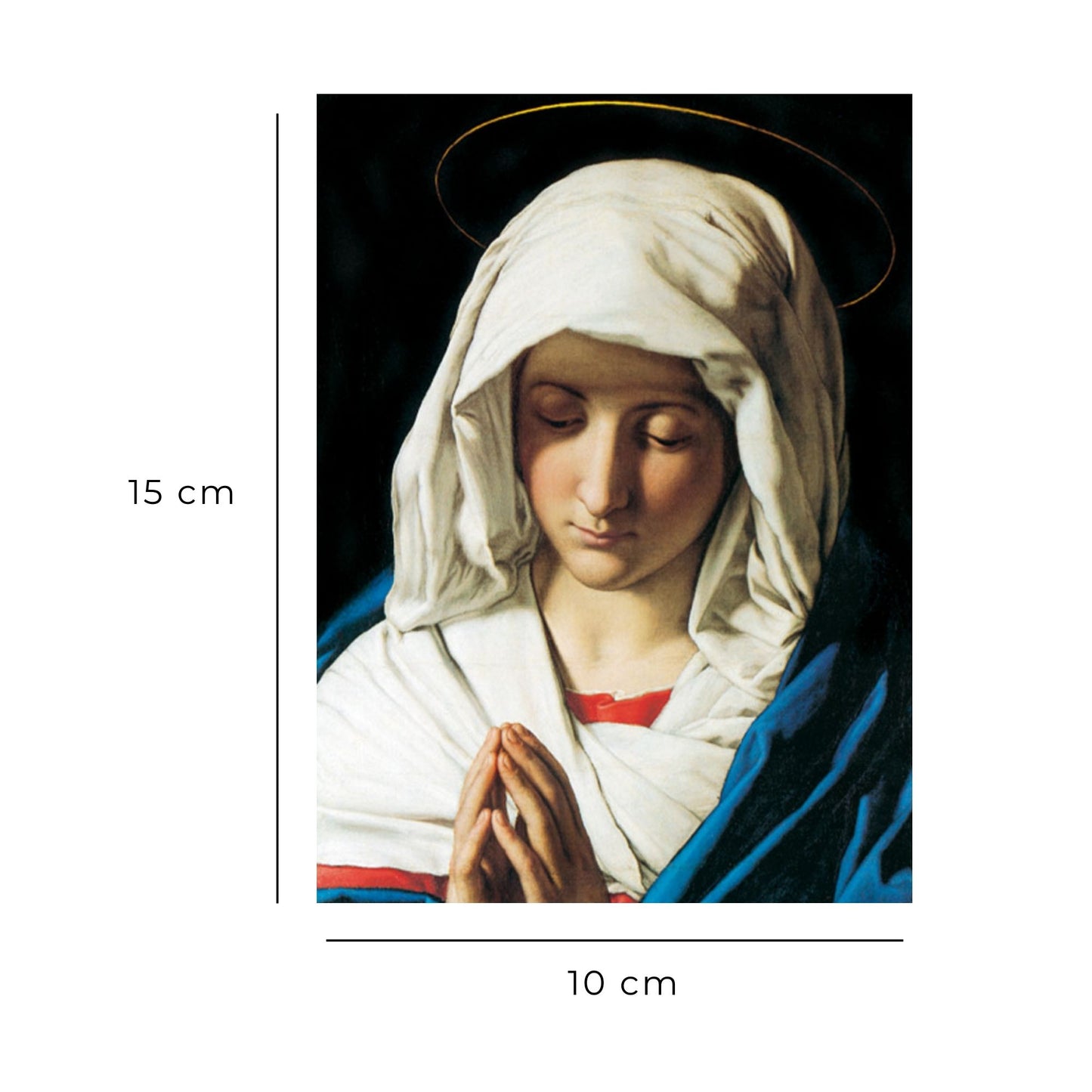 Cartolina Vergine Maria addolorata. Sul retro "Consacrazione dei malati alla Madonna"