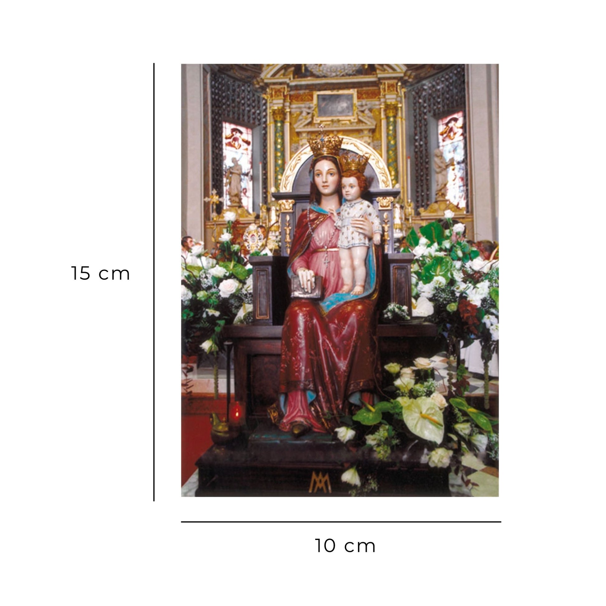 Cartolina beata Vergine della Bozzola. Sul retro "Preghiera alla beata Vergine della Bozzola"