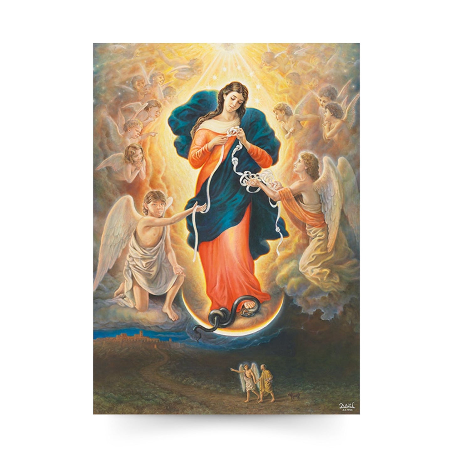 Cartolina Maria che scioglie i nodi Kownacki Dawid. Sul retro "Preghiera a Maria che scioglie i nodi"