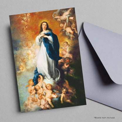 Cartolina Assunta. Sul retro "Preghiera all'Immacolata Concezione di Pio X"