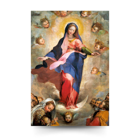 Cartolina Assunta. Sul retro "Preghiera alla Madonna assunta di Pio XII"