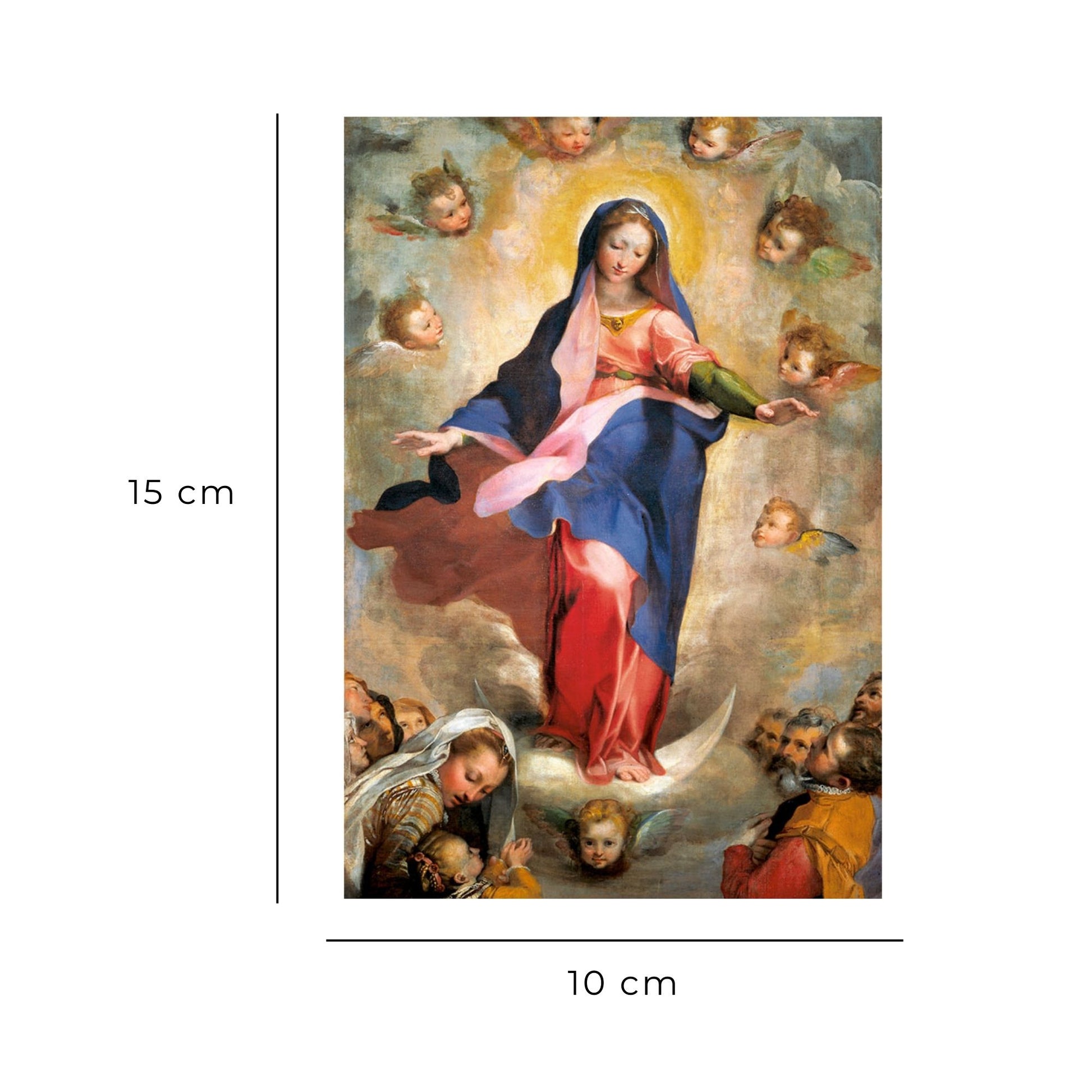 Cartolina Assunta. Sul retro "Preghiera alla Madonna assunta di Pio XII"