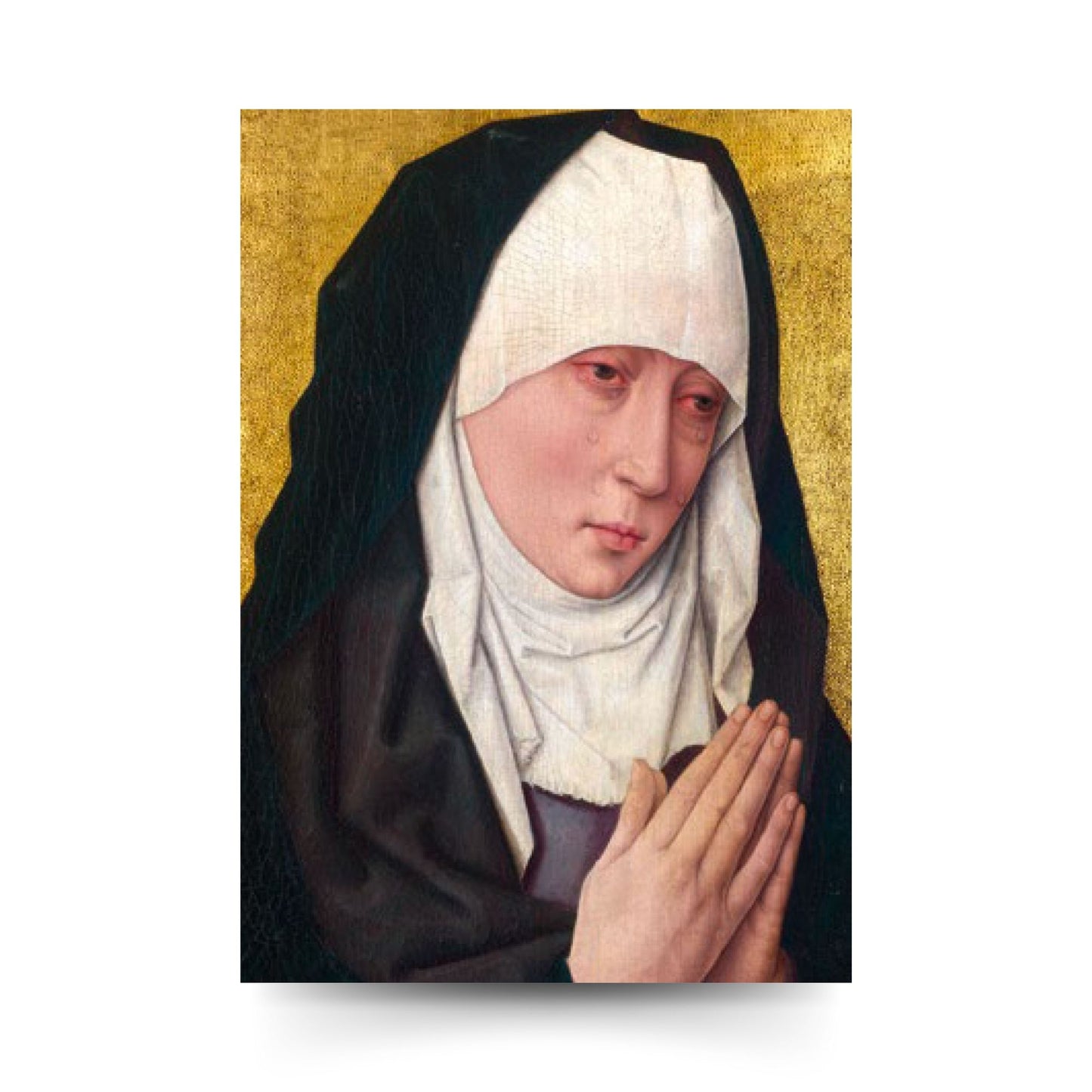 Cartolina Mater Dolorosa. Retro "Il pianto della Madre e il pianto dei figli" 
