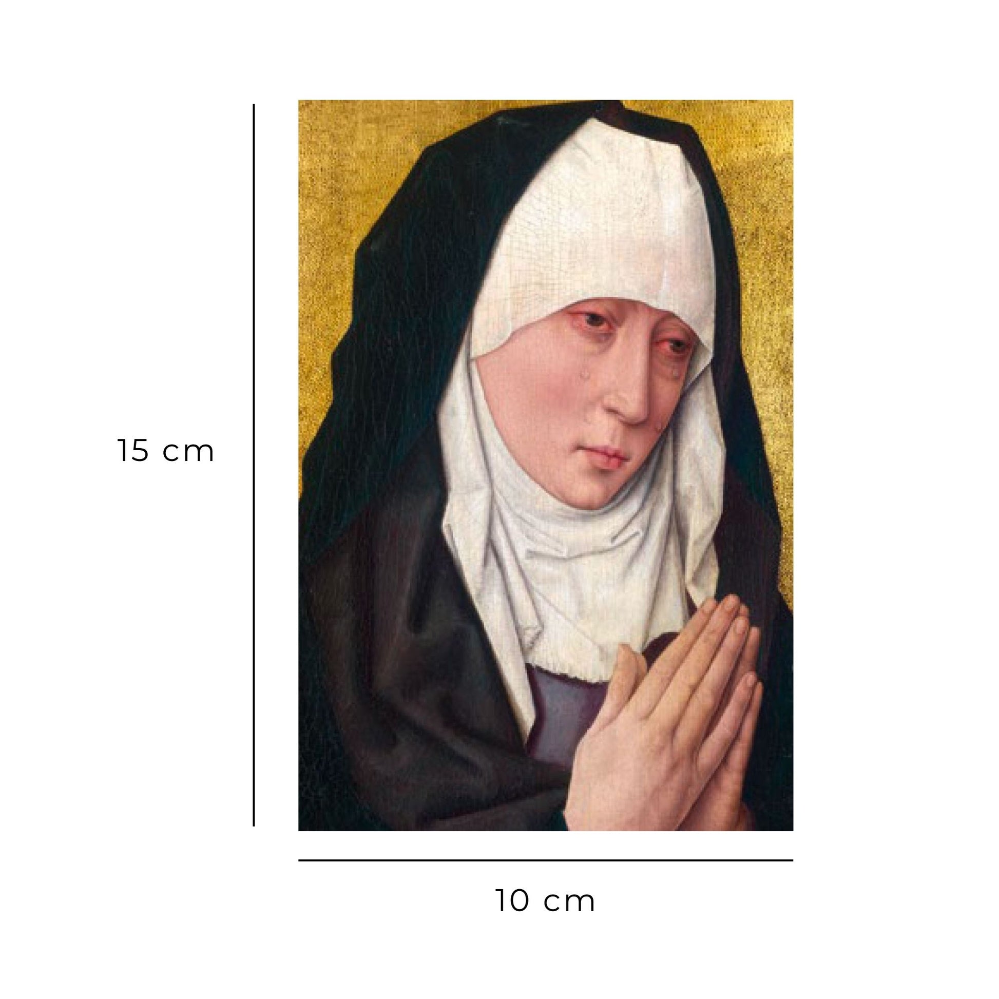 Cartolina Mater Dolorosa. Retro "Il pianto della Madre e il pianto dei figli" 

