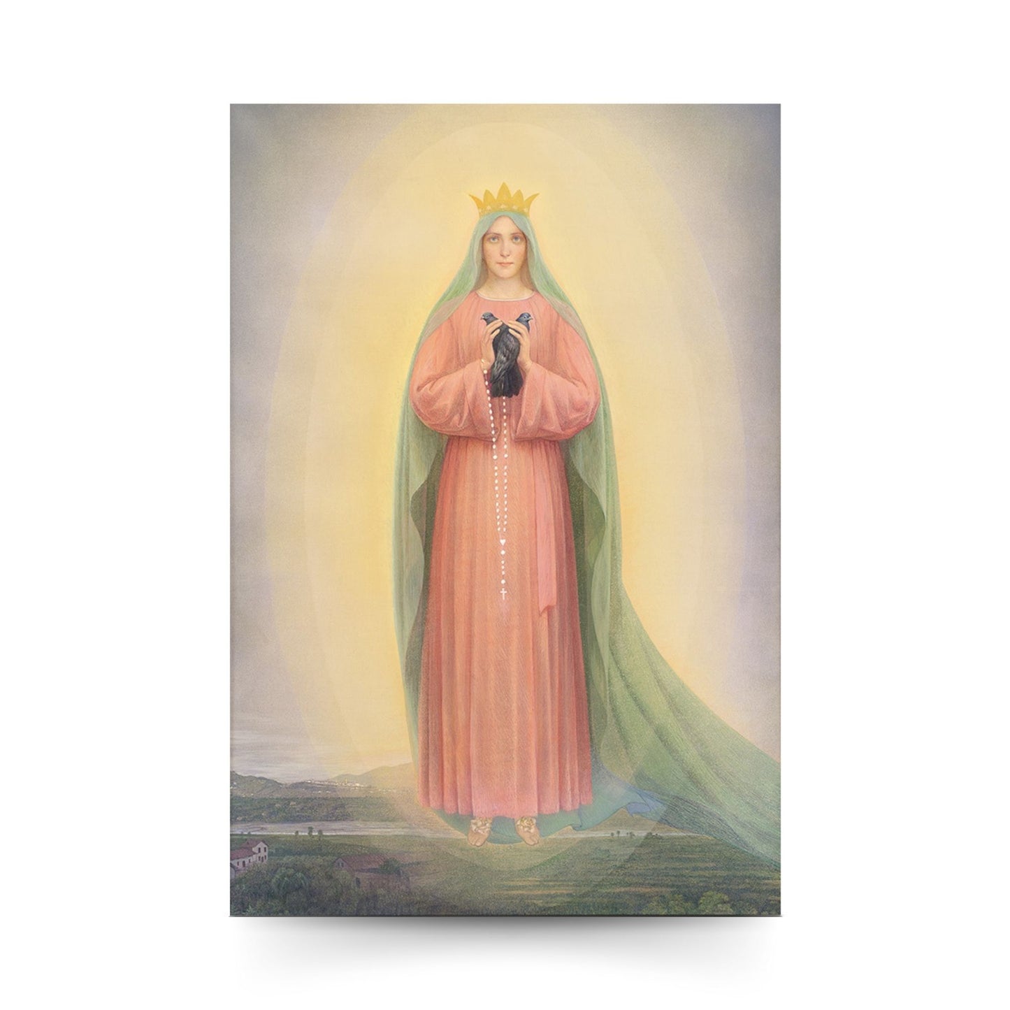 Cartolina di Ghiaie di Bonate sul retro "Preghiera a Maria Regina della Famiglia"