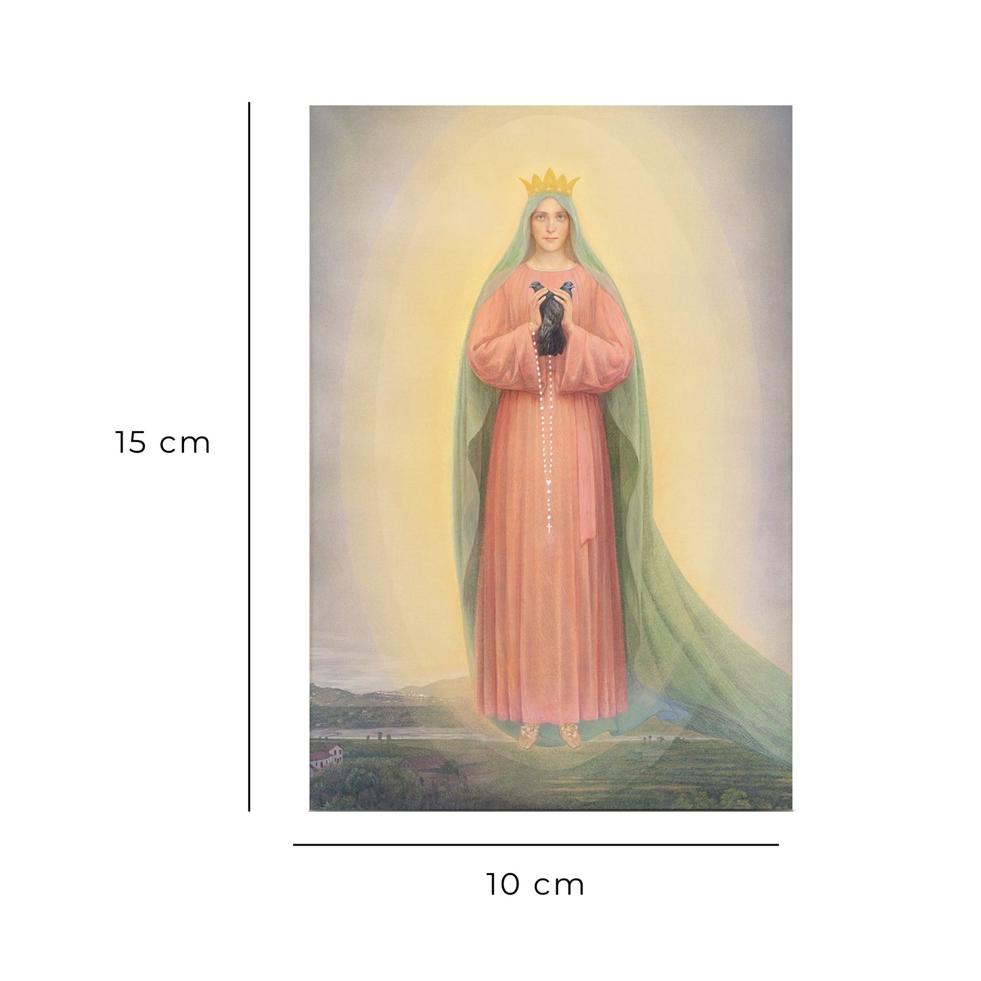 Cartolina di Ghiaie di Bonate sul retro "Preghiera a Maria Regina della Famiglia"