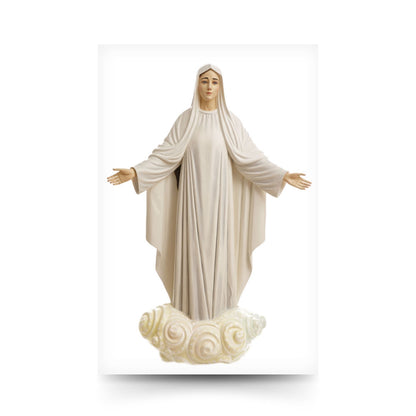 Cartolina Regina della Pace con preghiera a Maria nell'ora dell'afflizione