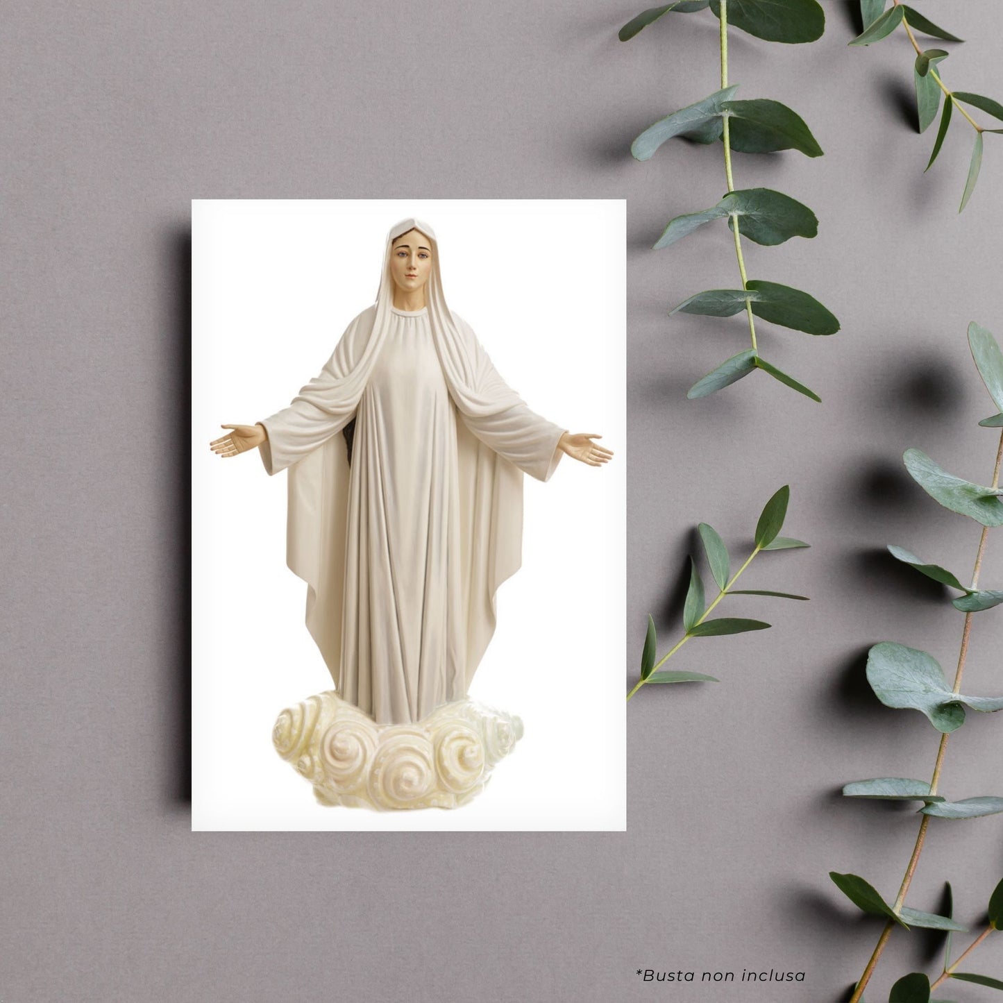 Cartolina Regina della Pace con preghiera a Maria nell'ora dell'afflizione