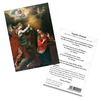 Cartolina annunciazione del Signore. Sul retro "Angelus Domini"