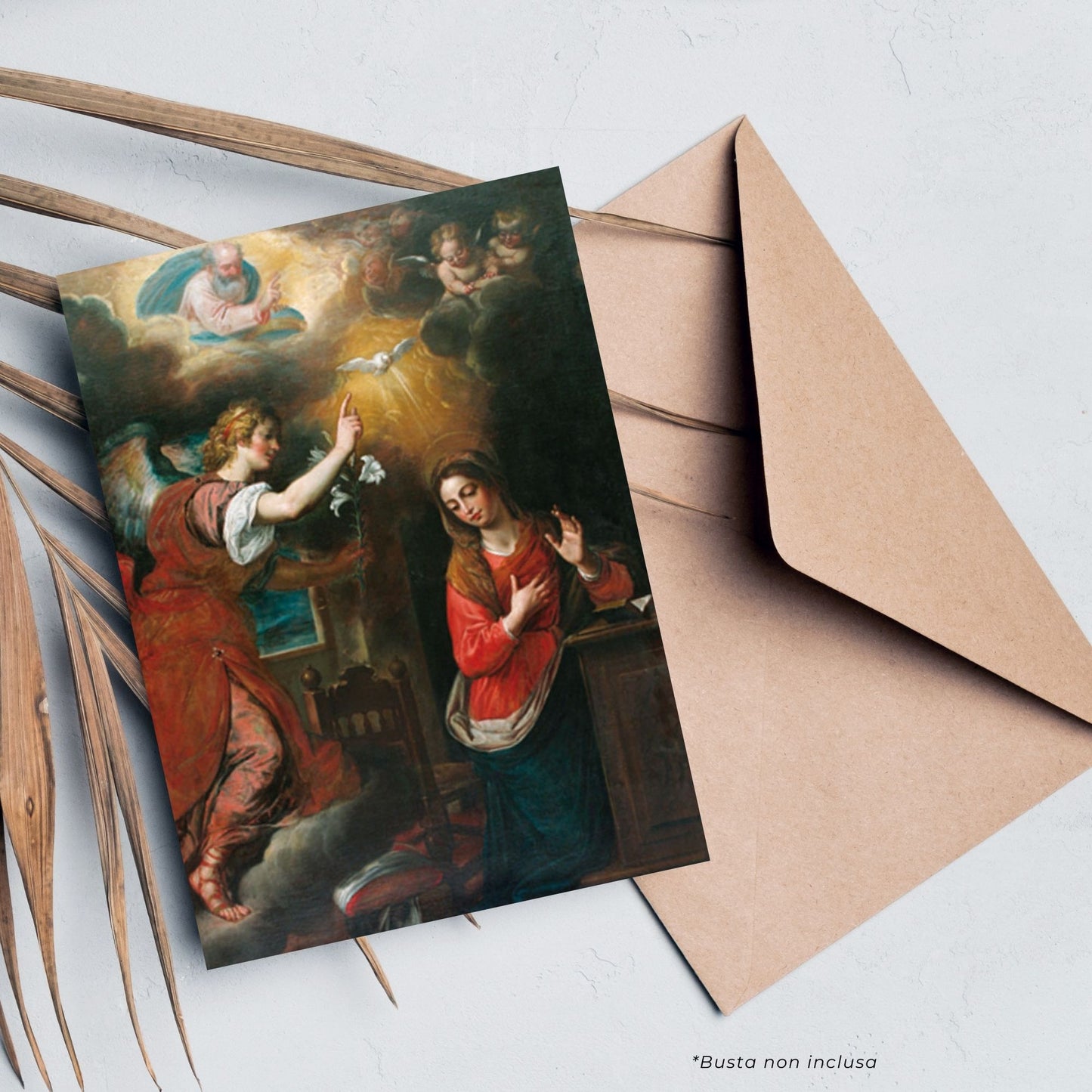 Cartolina annunciazione del Signore. Sul retro "Angelus Domini"