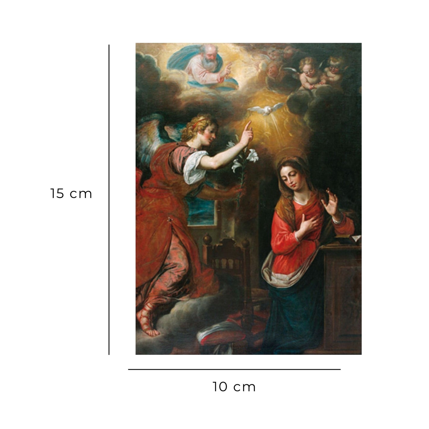 Cartolina annunciazione del Signore. Sul retro "Angelus Domini"
