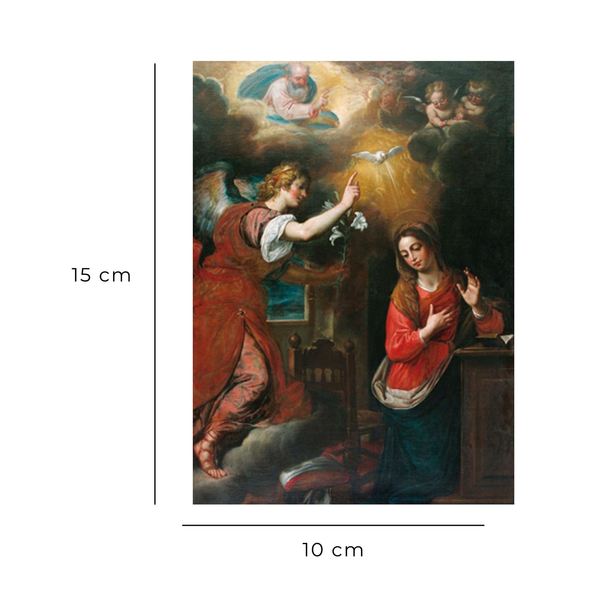 Cartolina annunciazione del Signore. Sul retro "Angelus Domini"