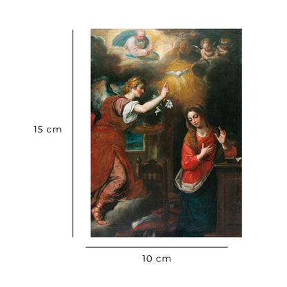 Cartolina annunciazione del Signore. Sul retro "Angelus Domini"