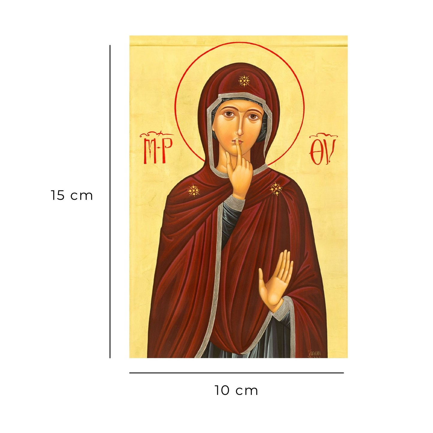 Cartolina madonna del silenzio con retro preghiera "Alla Vergine del silenzio"