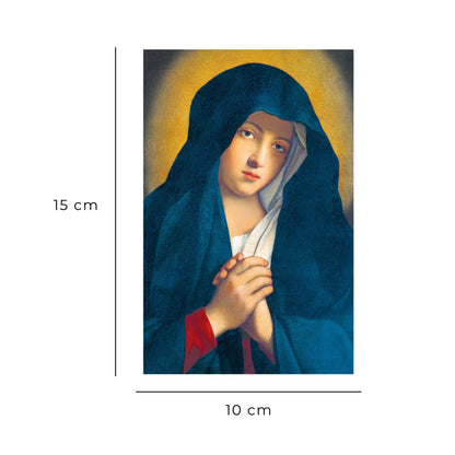 Cartolina Vergine Maria Addolorata cm 10x15 con retro preghiera
