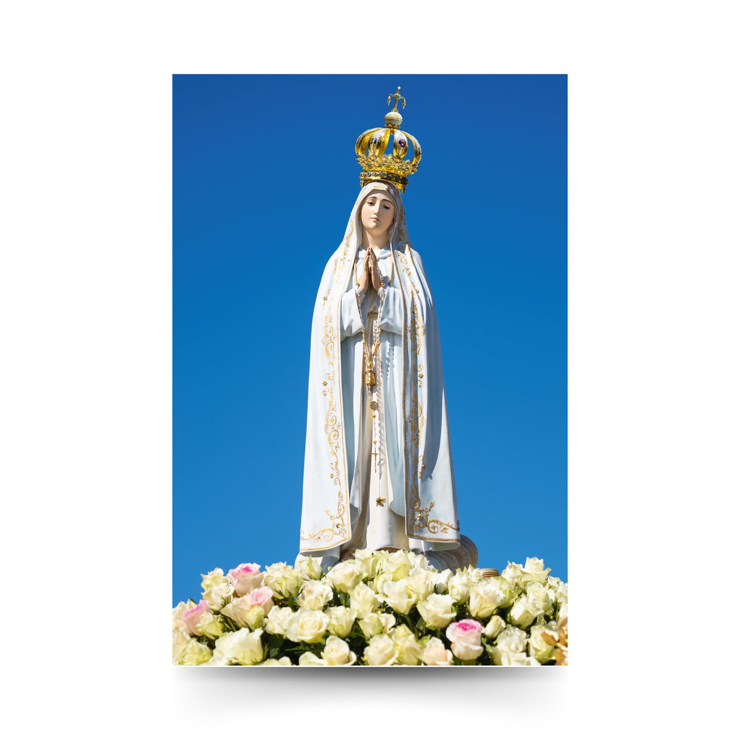 Cartolina Madonna di Fatima con retro "Preghiera alla Vergine del Rosario di Fatima"
