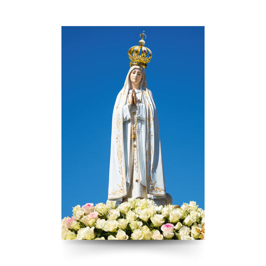 Cartolina Madonna di Fatima con retro "Oracoes do Anjo" e "Oracoes de nossa Senhora"