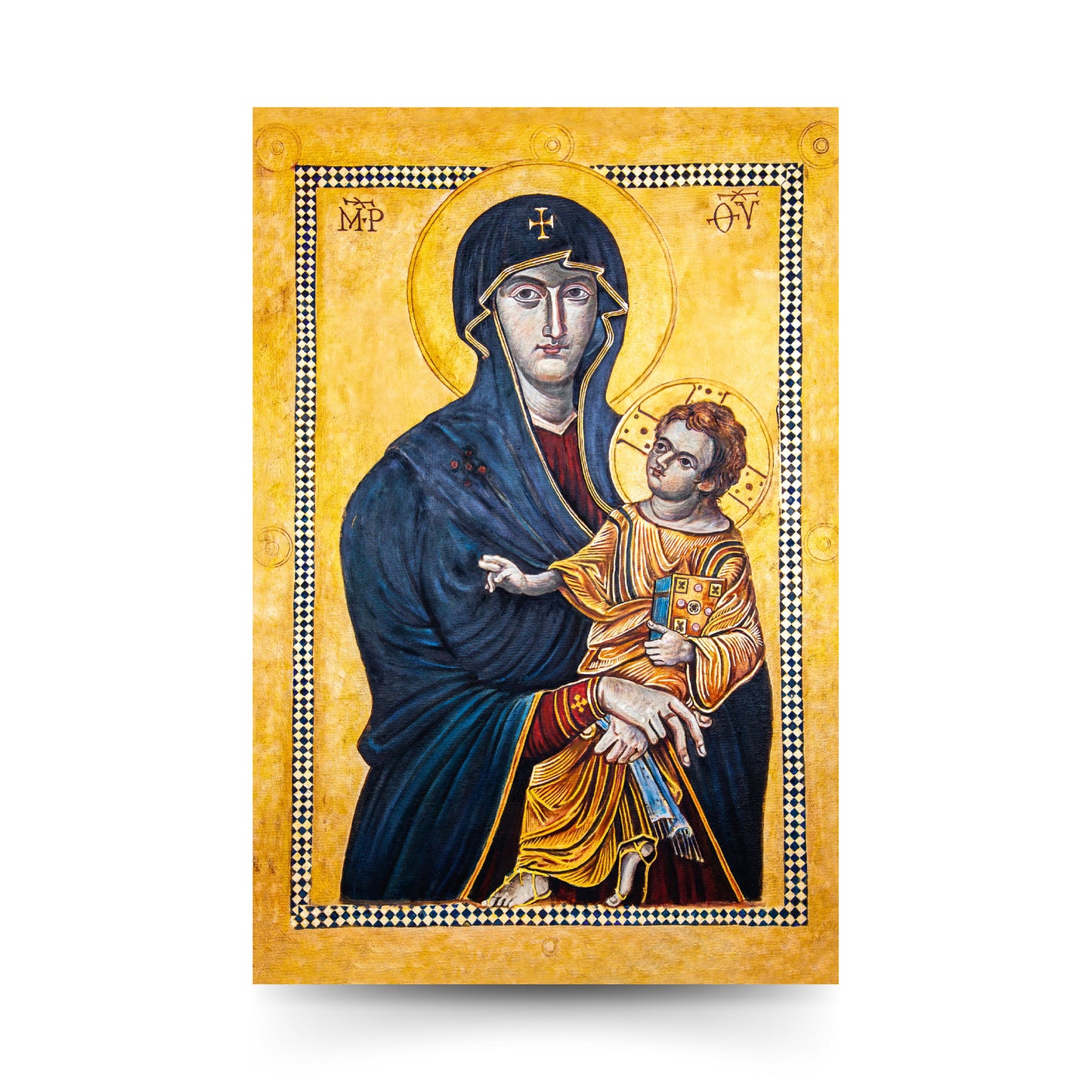 Cartolina Salus Populi Romani con retro preghiera "Alla Madonna della Neve"