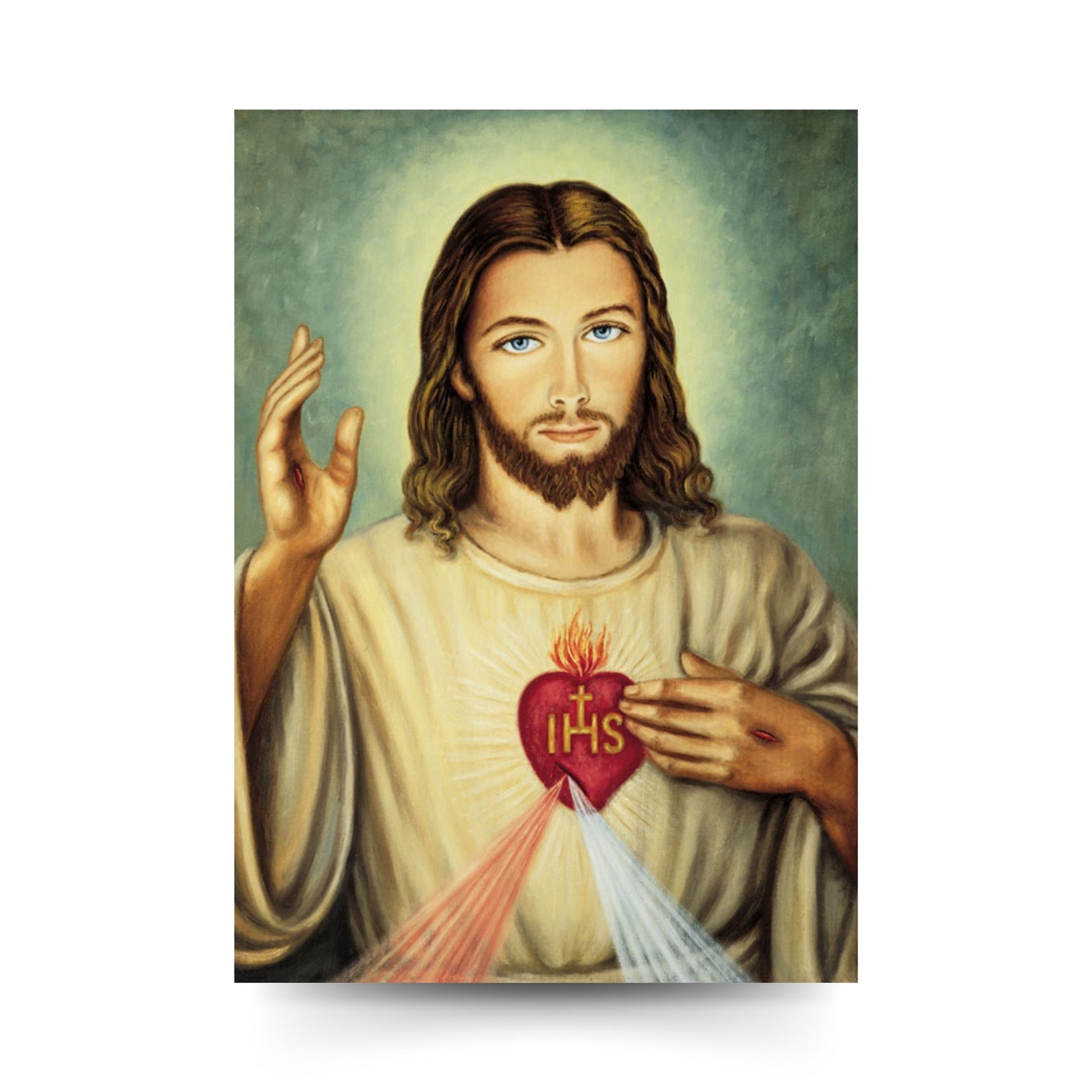 Cartolina sacro cuore di Gesù. Sul retro "Consacrazione al sacro cuore di Gesù"