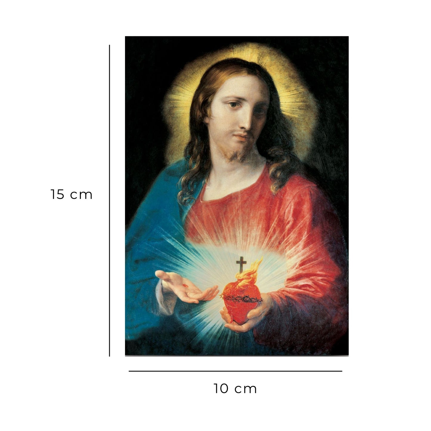 Cartolina sacro cuore di Gesù. Sul retro "Atto di Consacrazione al sacro cuore di Gesù"