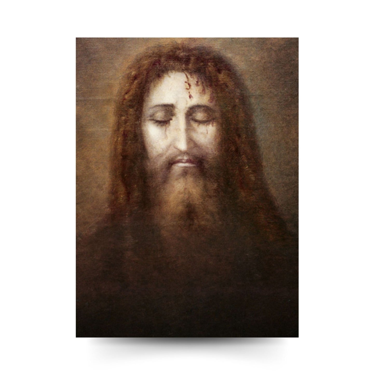 Cartolina Volto santo di Gesù. Sul retro "Preghiera quotidiana di offerta al Volto santo"