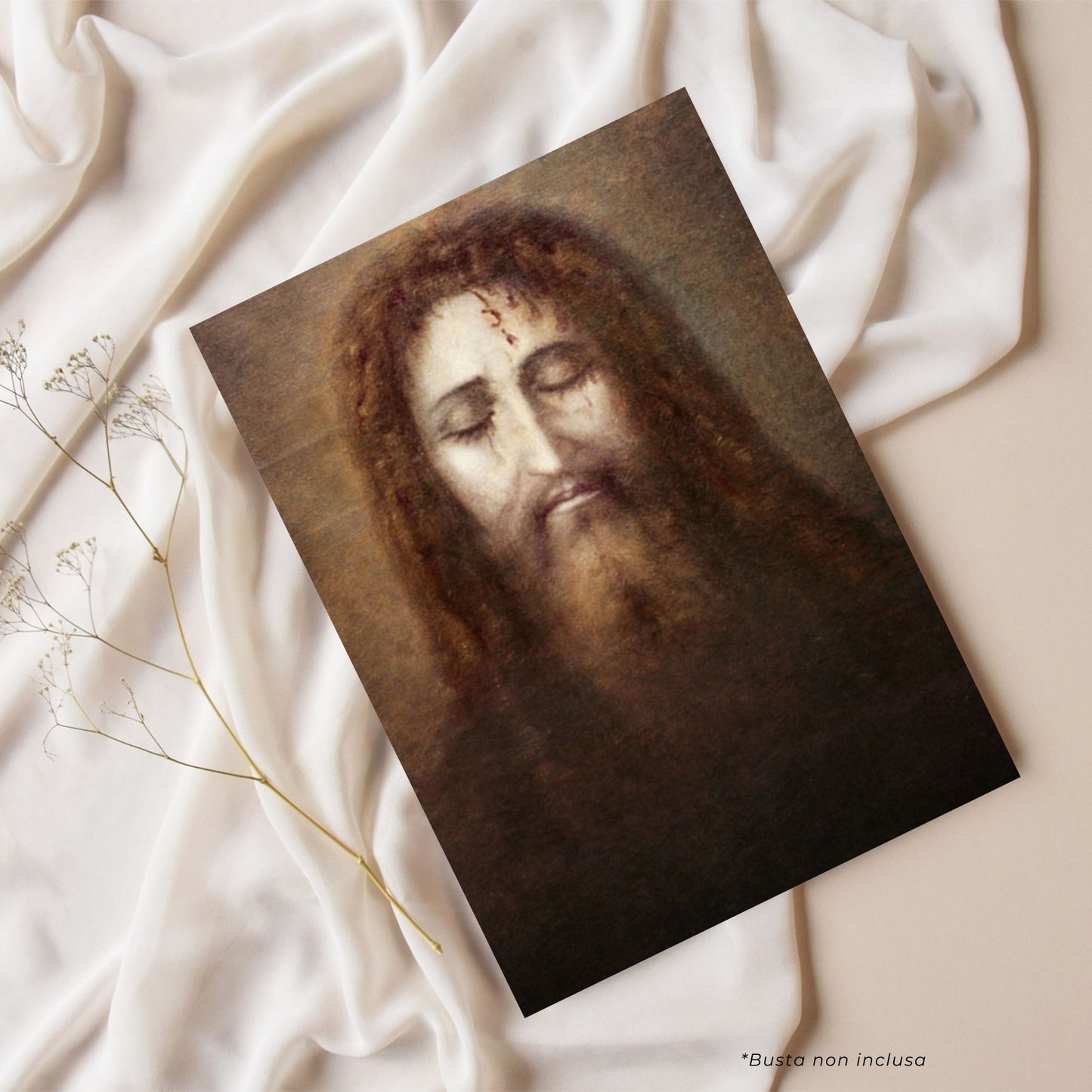 Cartolina Volto santo di Gesù. Sul retro "Preghiera quotidiana di offerta al Volto santo"