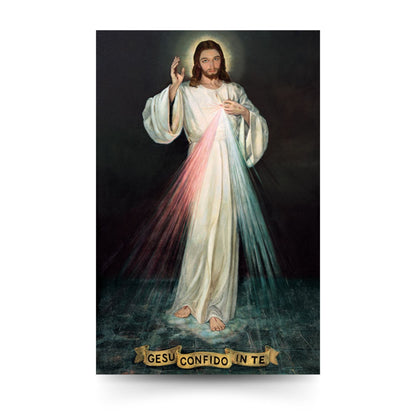 Cartolina Gesù confido in te. Sul retro "Coroncina alla divina misericordia"