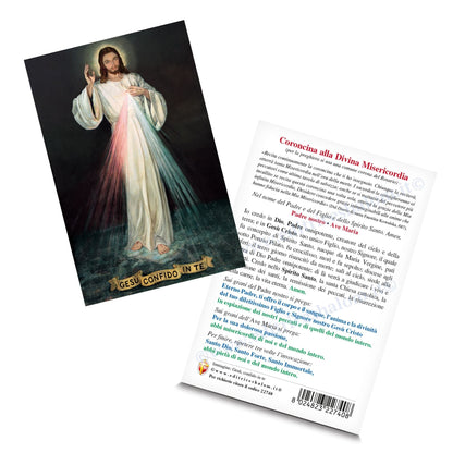 Cartolina Gesù confido in te. Sul retro "Coroncina alla divina misericordia"