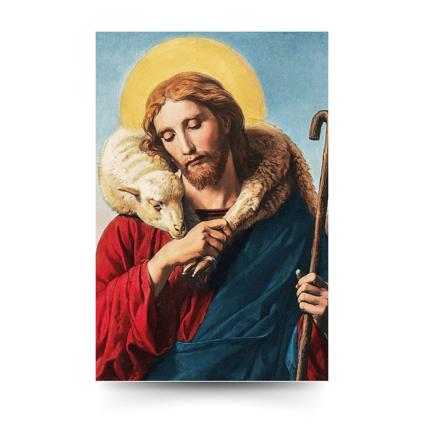 Cartolina Gesù Buon Pastore con retro "Atto di dolore"