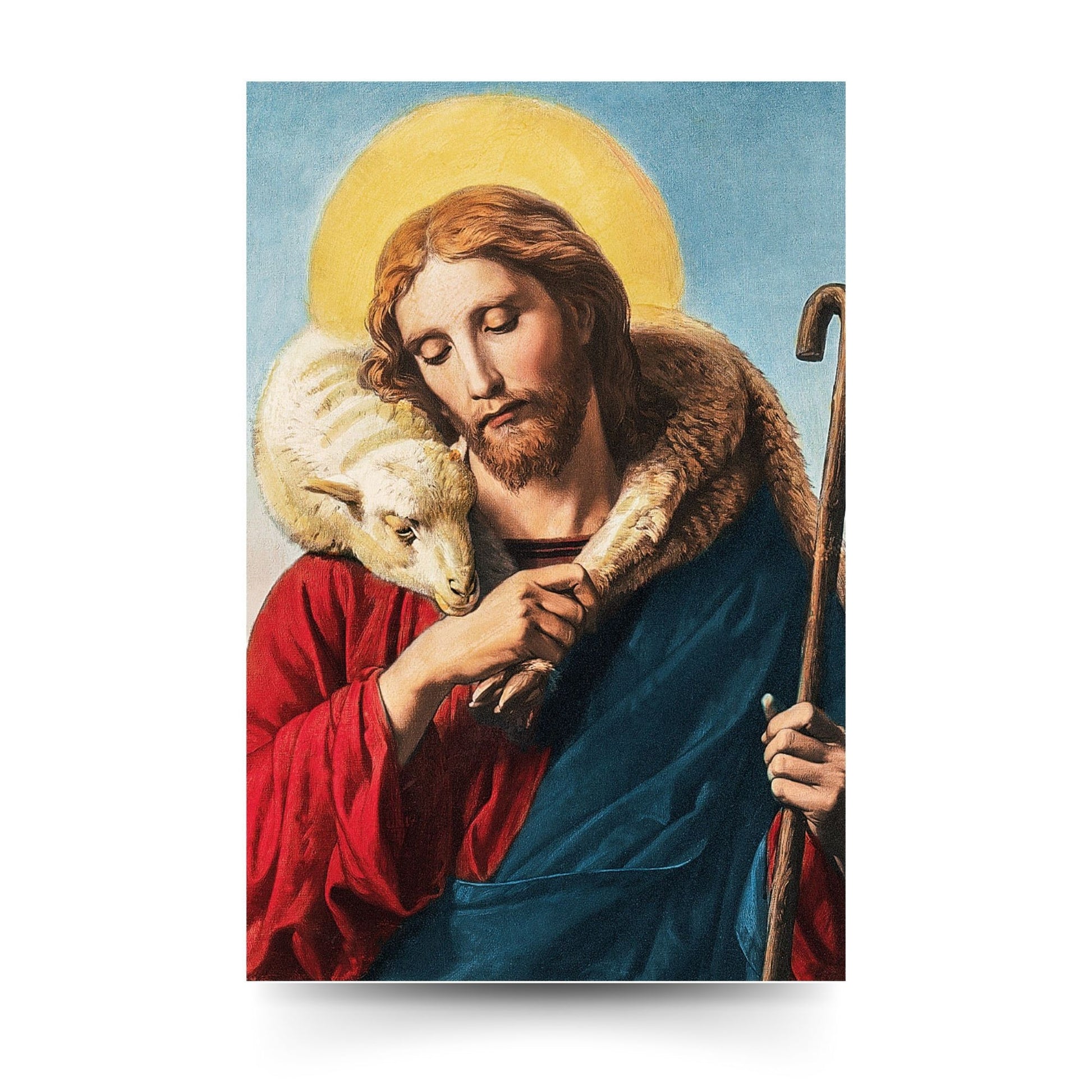 Cartolina Gesù Buon Pastore con retro "Atto di dolore"