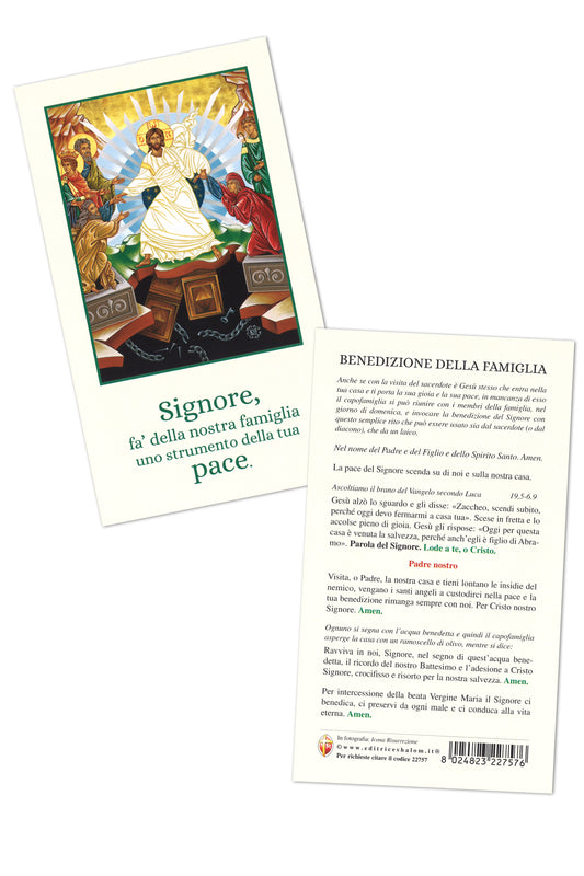 Busta porta ulivo per domenica delle Palme con cartolina Resurrezione e Benedizione delle Famiglie