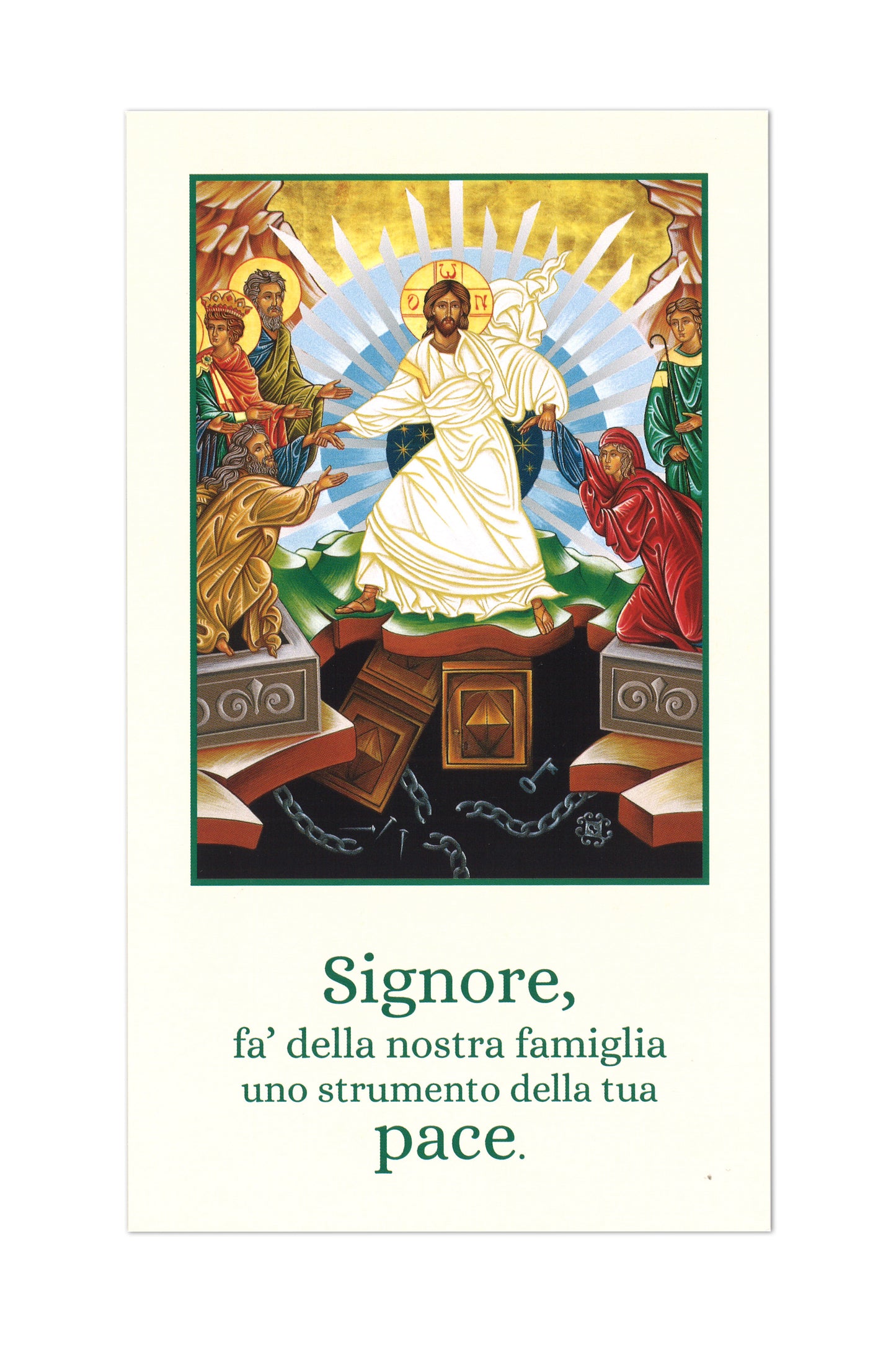Busta porta ulivo per domenica delle Palme con cartolina Resurrezione e Benedizione delle Famiglie