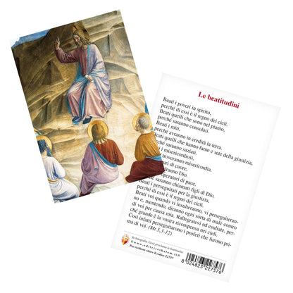 Cartolina Gesù proclama le beatitudini con retro "Le Beatitudini"
